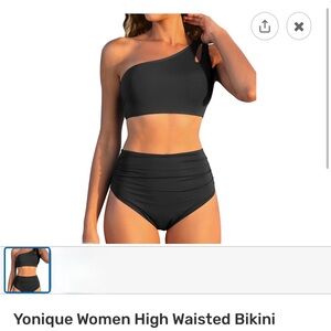 Black One-Shoulder Bikini Set